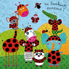 Bonjour color&eacute; avec des animaux joyeux